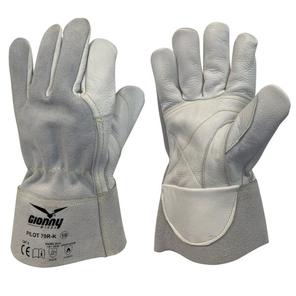 Guanto con palmo pollice e indice in fiore bovino PILOT 70R-K